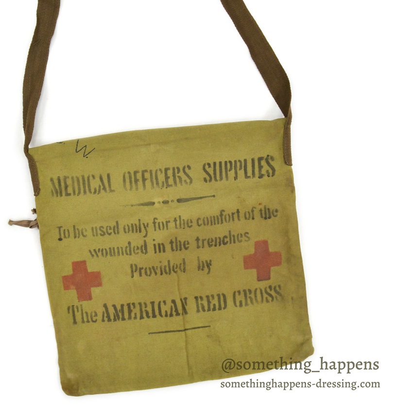 1910's AMERICAN RED CROSS WW1 MEDICAL OFFICERS SUPPLIES BAG 確認用