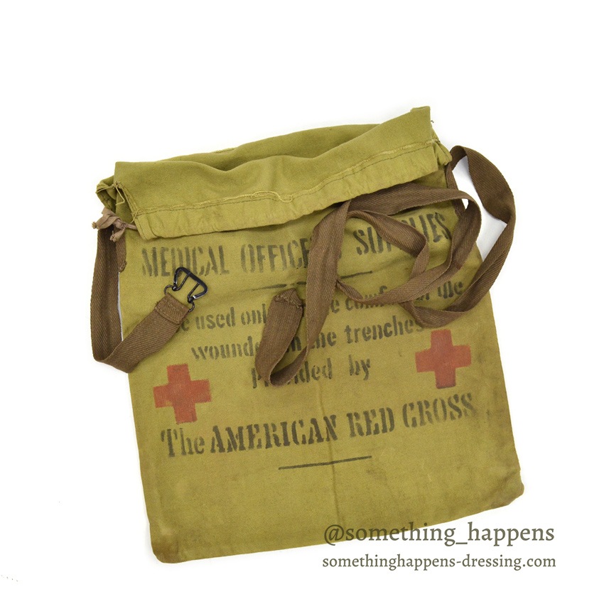 1910's AMERICAN RED CROSS WW1 MEDICAL OFFICERS SUPPLIES BAG 確認用