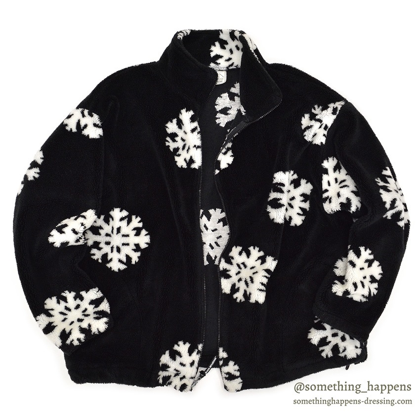 BLACK MOUNTAIN SNOW FLAKE PATTERN FLEECE JACKET ... L