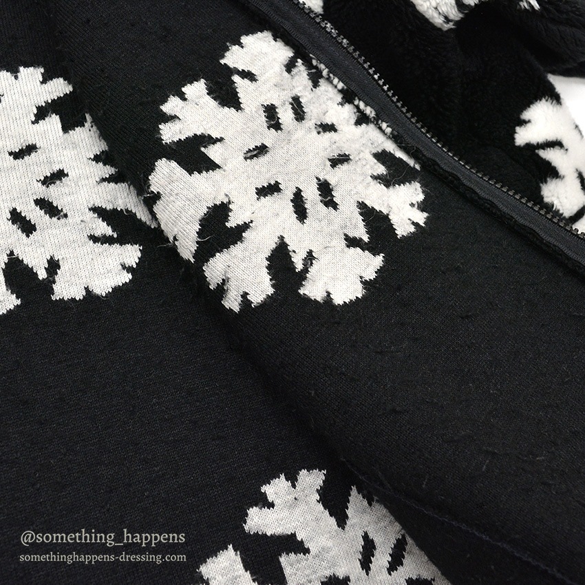BLACK MOUNTAIN SNOW FLAKE PATTERN FLEECE JACKET ... L