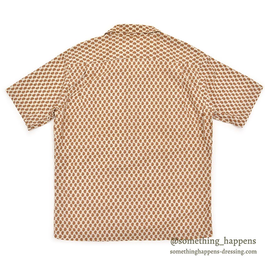 1960's KEY WEST PAISLEY-LIKE PATTERN SHIRT / BROWN ... M