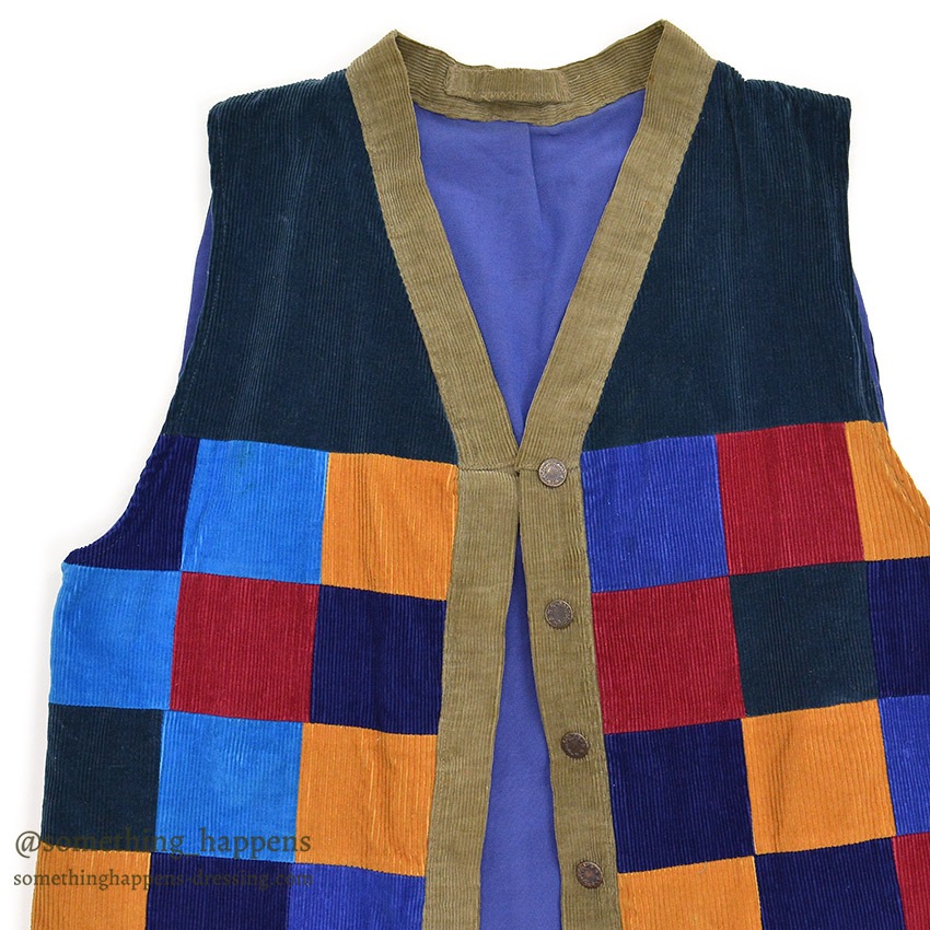 1980's~ HAND MADE PATCHWORK CORDUROY VEST ...