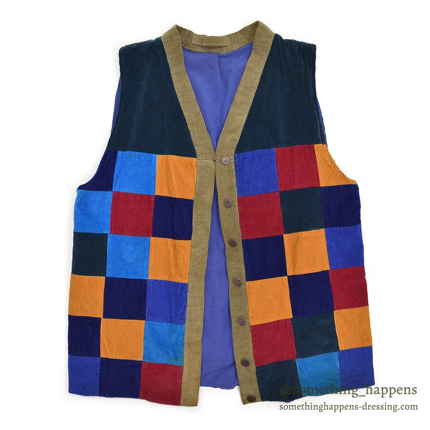 1980's~ HAND MADE PATCHWORK CORDUROY VEST ...