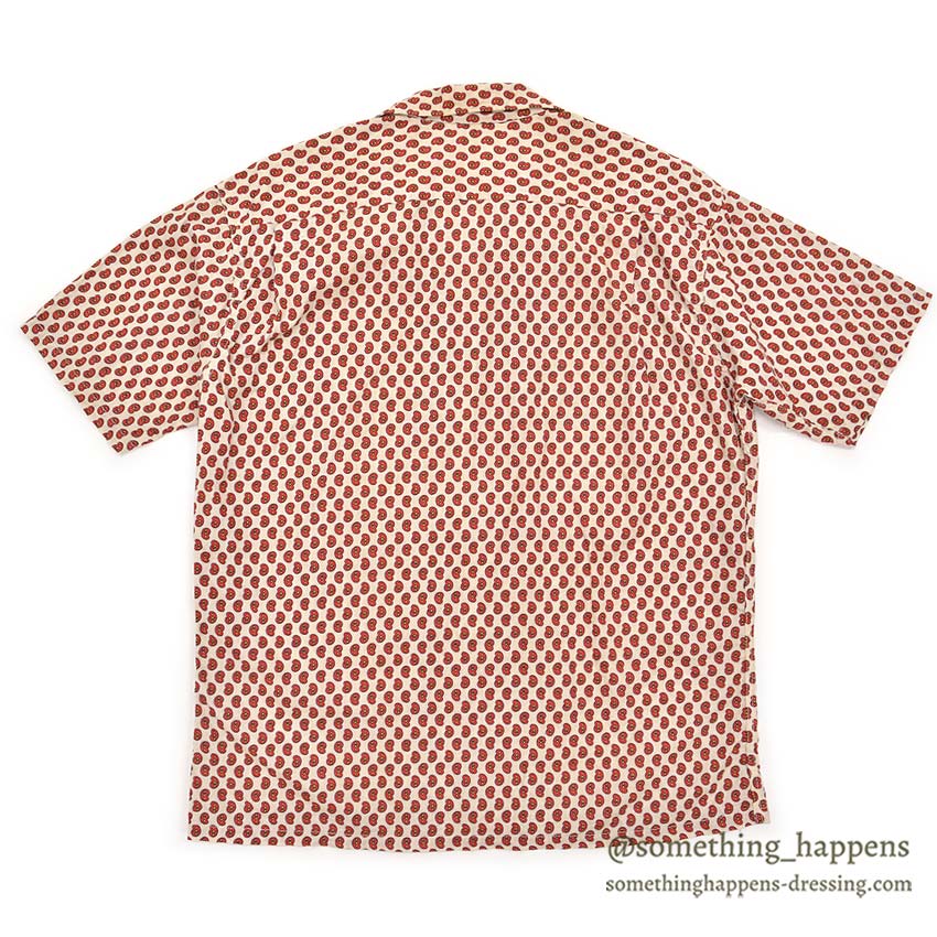 1960's KEY WEST PAISLEY-LIKE PATTERN SHIRT / RED ... M