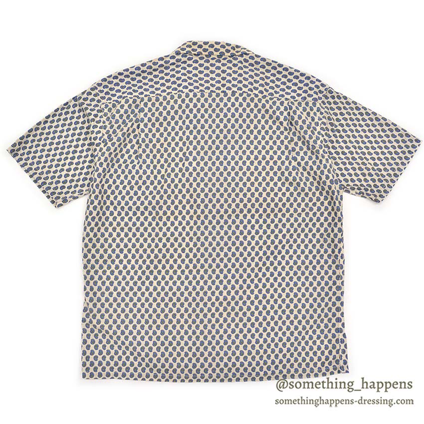 1960's KEY WEST PAISLEY-LIKE PATTERN SHIRT / BLUE ... M