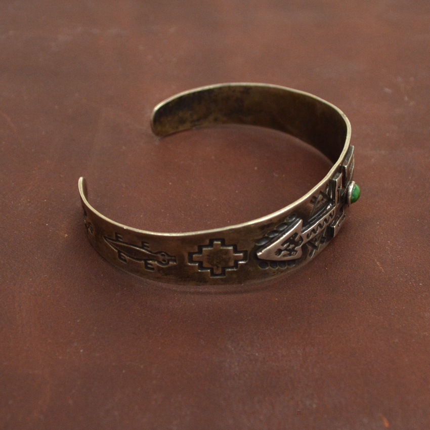 1930's～ Navajo 卍 Swastika with Turquoise Silver Bangle