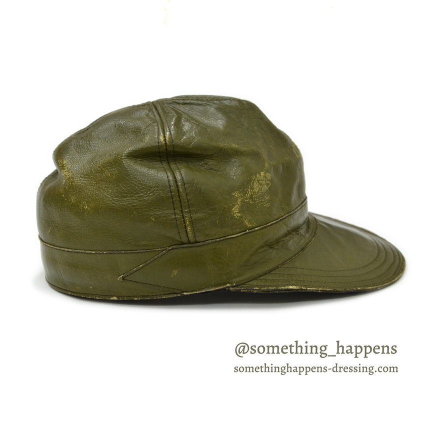 ～1940's L.L.BEAN HUNTING LEATHER CAP OLIVE ACCESSORIES