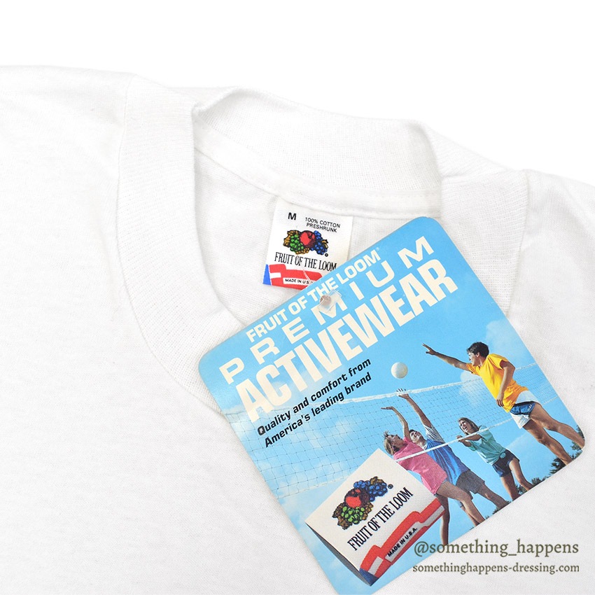 1980's~ FRUIT OF THE LOOM WHITE BLANK T-SHIRT ... M