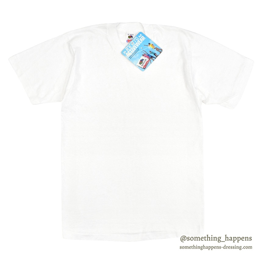 1980's~ FRUIT OF THE LOOM WHITE BLANK T-SHIRT ... M