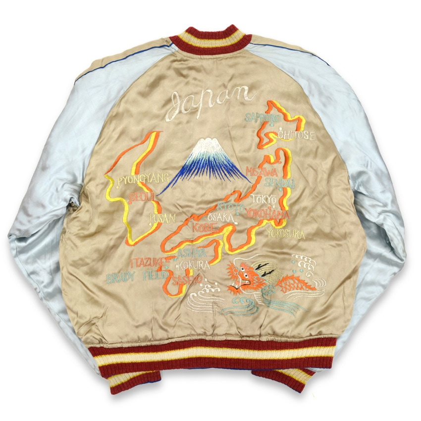 美品 50s Japan Souvenir Jacket スカジャン 50's JAPAN SOUVENIR JACKET スカジャン ベージュ SPEEDジッパー