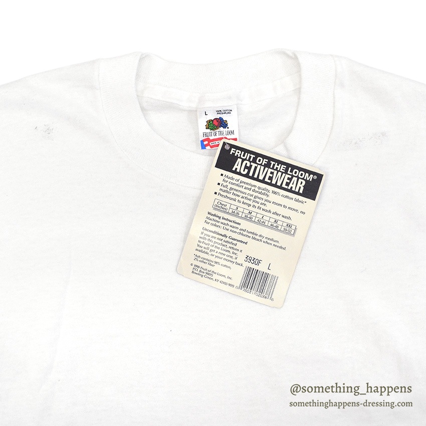 1990's FRUIT OF THE LOOM WHITE BLANK T-SHIRT ... L
