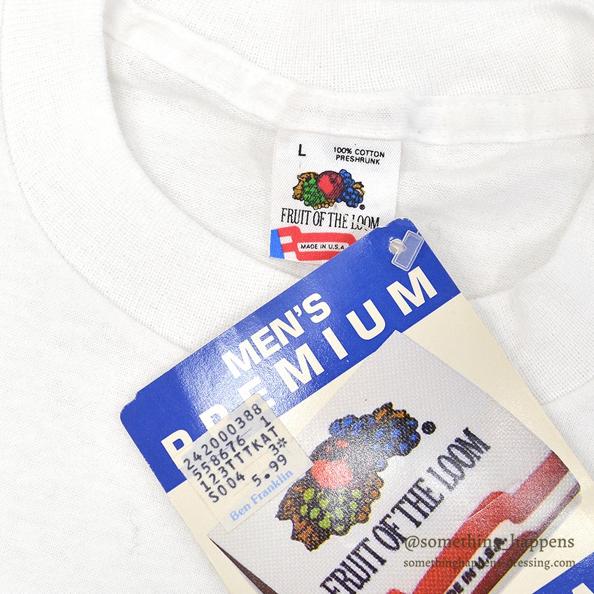 1990's FRUIT OF THE LOOM WHITE BLANK T-SHIRT ... L