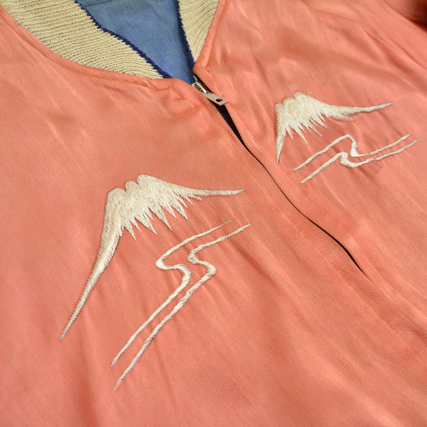 50s スカジャン オリジナル ヴィンテージ CSFジップ 1950's JAPAN SOUVENIR JACKET スカジャン 顔虎 CFSジッパー