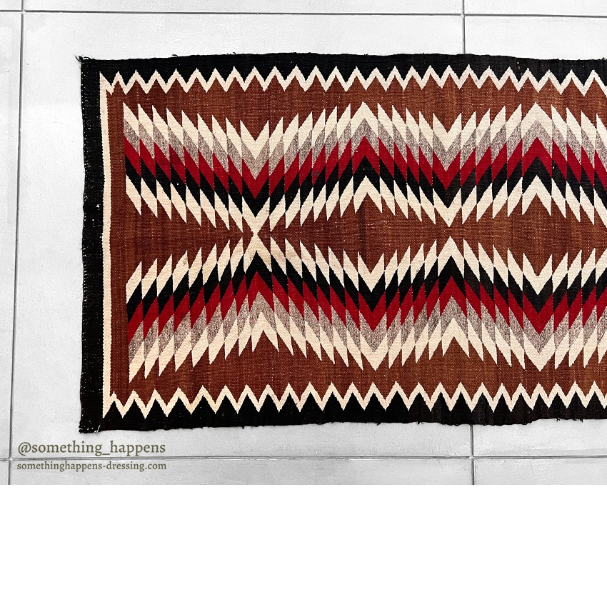 c.1940's NAVAJO RUG ZIGZAG PATTERN RARE ... 149cm/75cm