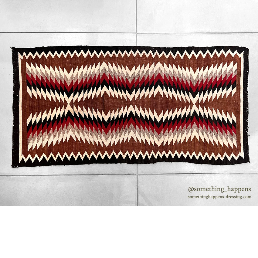 c.1940's NAVAJO RUG ZIGZAG PATTERN RARE ... 149cm/75cm