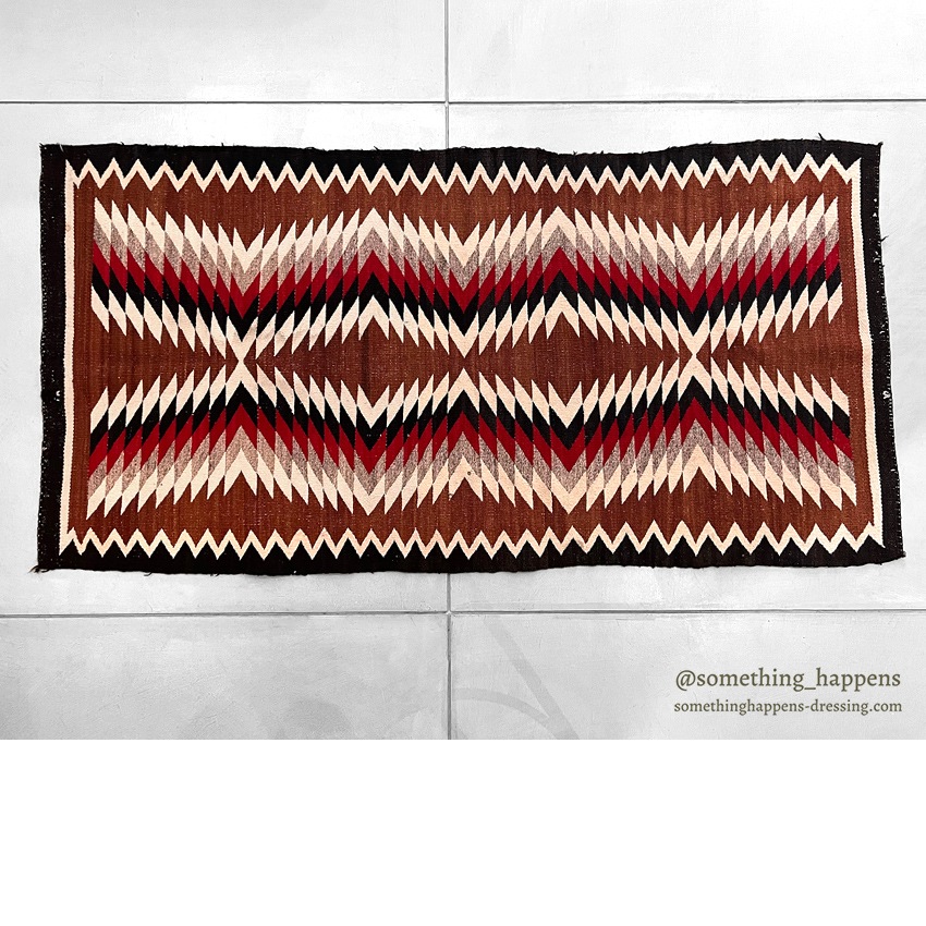 c.1940's NAVAJO RUG ZIGZAG PATTERN RARE ... 149cm/75cm