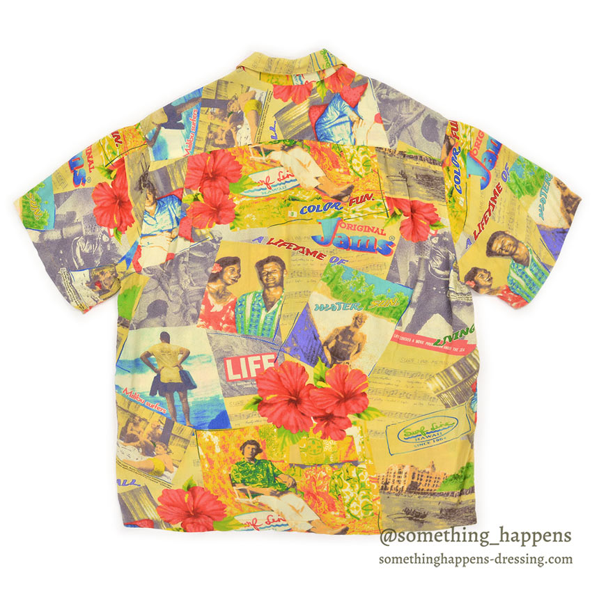 ~1990's JAMS WORLD POP ART RAYON ALOHA SHIRT ... S