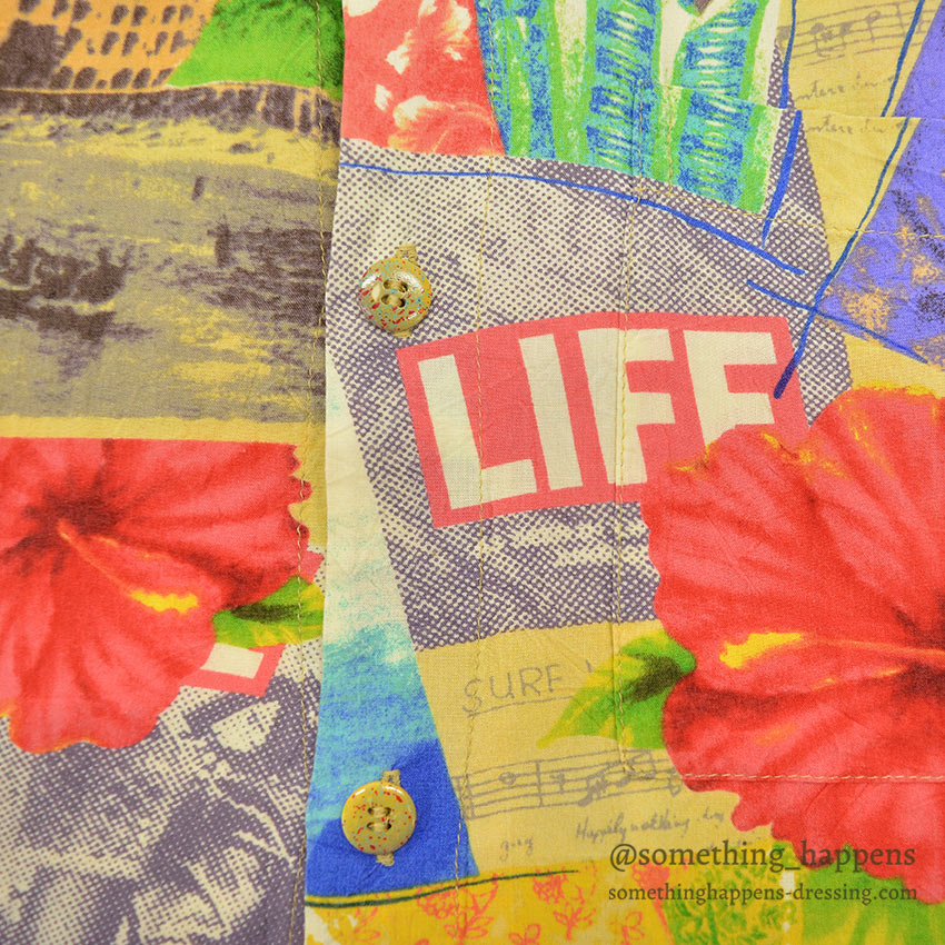 ~1990's JAMS WORLD POP ART RAYON ALOHA SHIRT ... S