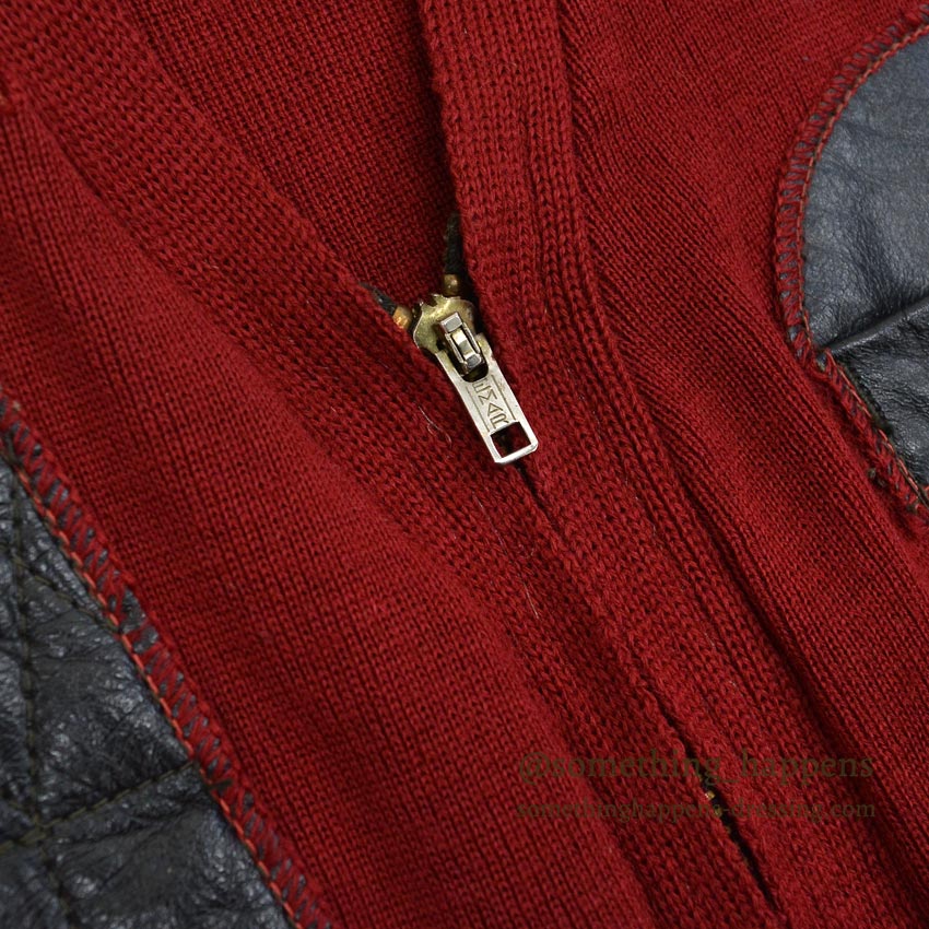 トップス Paul Graf / 1960's shooting cardigan 1960's PAUL GRAF SHOOTING ZIP UP WOOL CARDIGAN DARK RED
