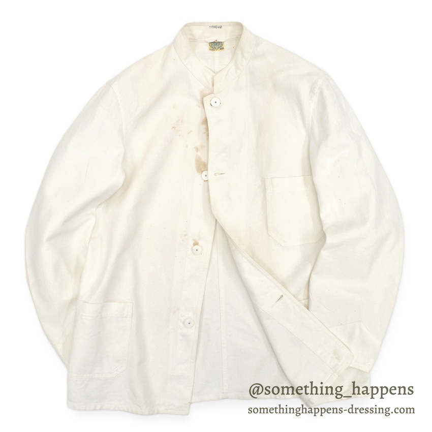 1930's ANGELICA JACKET CO. WHITE COVERALL CHANGE BUTTON 40