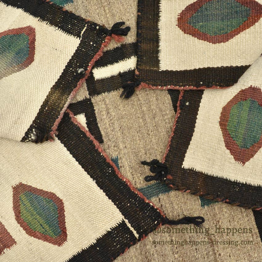 c.1940's NAVAJO RUG DIAMONDS PATTERN ... 136cm/69cm