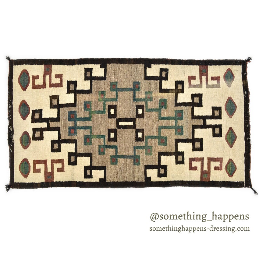 c.1940's NAVAJO RUG DIAMONDS PATTERN ... 136cm/69cm
