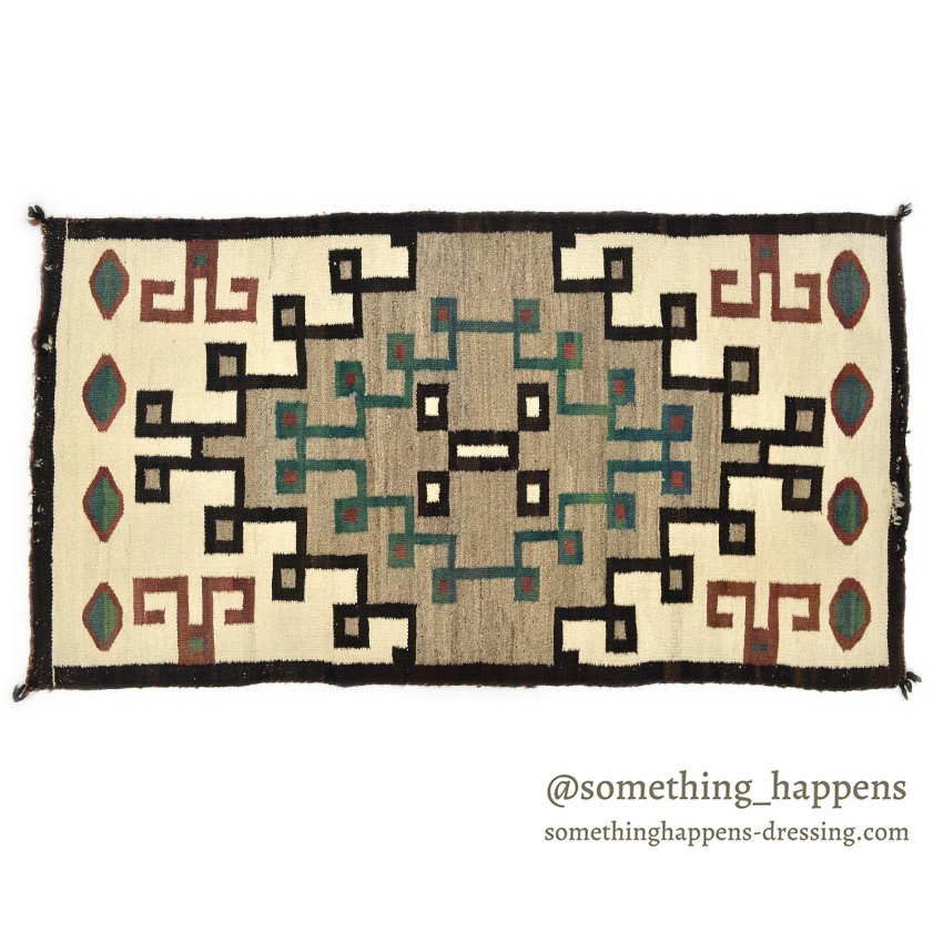c.1940's NAVAJO RUG DIAMONDS PATTERN ... 136cm/69cm