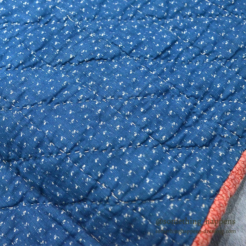 ANTIQUE WILD GOOSE CHASE RED/INDIGO PATCHWORK QUILT ... 171cm/171cm