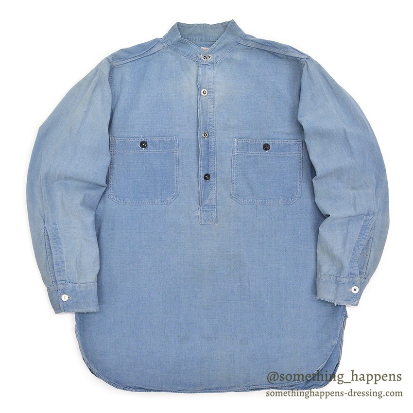 1930's HERCULES PULLOVER CHAMBRAY SHIRT / MISSING CHIN STRAP ...