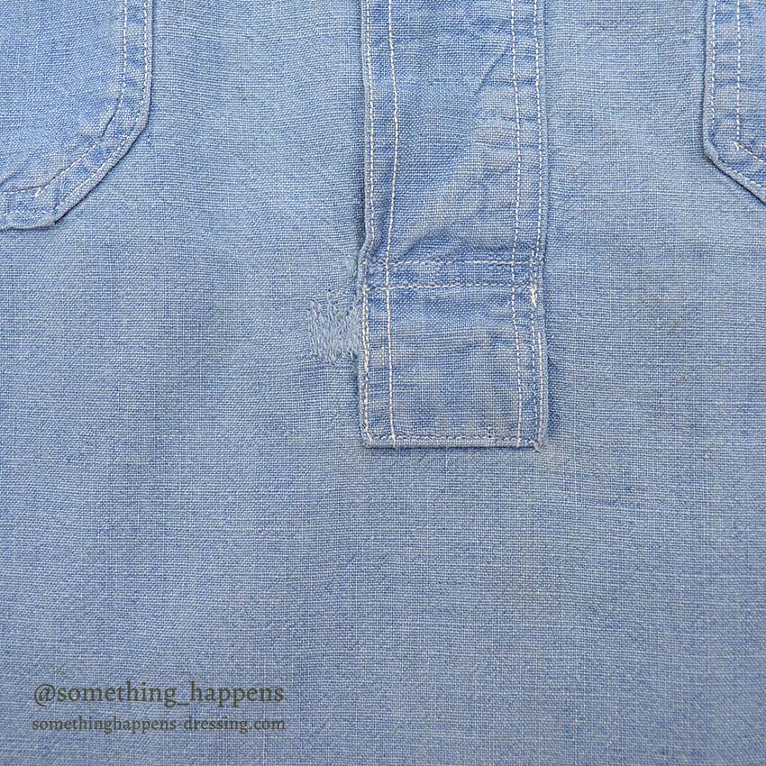 1930's HERCULES PULLOVER CHAMBRAY SHIRT / MISSING CHIN STRAP ...