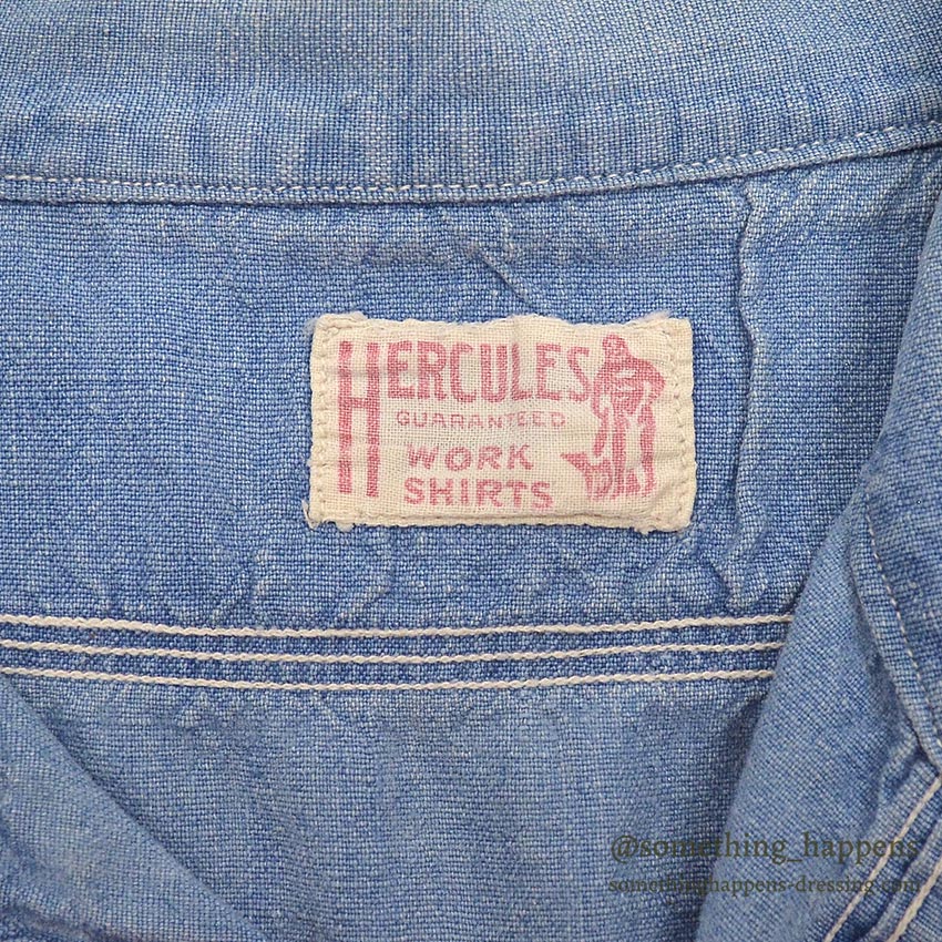 1930's HERCULES PULLOVER CHAMBRAY SHIRT / MISSING CHIN STRAP ...