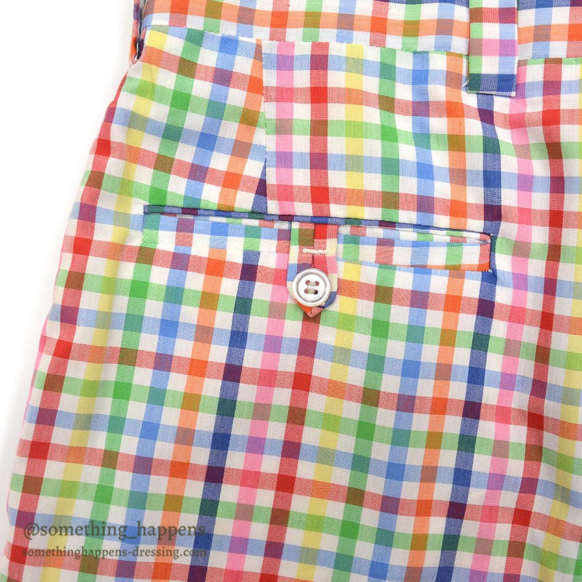1970's DENHAM MULTICOLOR GINGHAM CHECK PANTS ... W36/L28