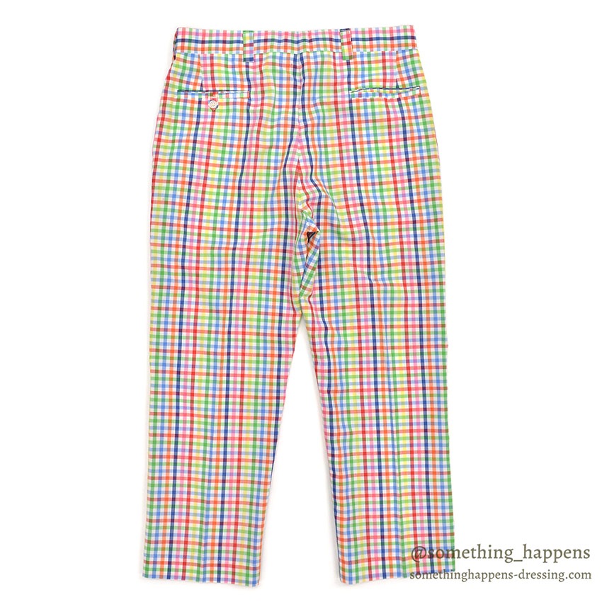 1970's DENHAM MULTICOLOR GINGHAM CHECK PANTS ... W36/L28