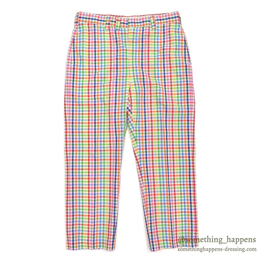 1970's DENHAM MULTICOLOR GINGHAM CHECK PANTS ... W36/L28