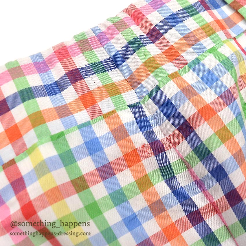 1970's DENHAM MULTICOLOR GINGHAM CHECK PANTS ... W36/L28