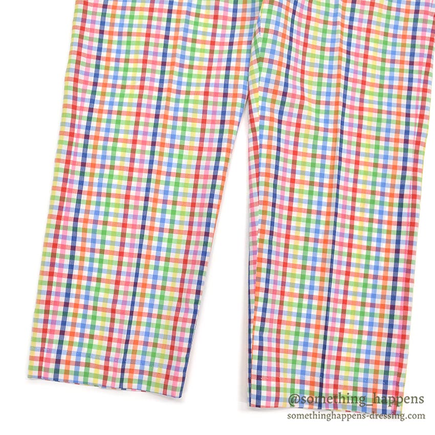 1970's DENHAM MULTICOLOR GINGHAM CHECK PANTS ... W36/L28