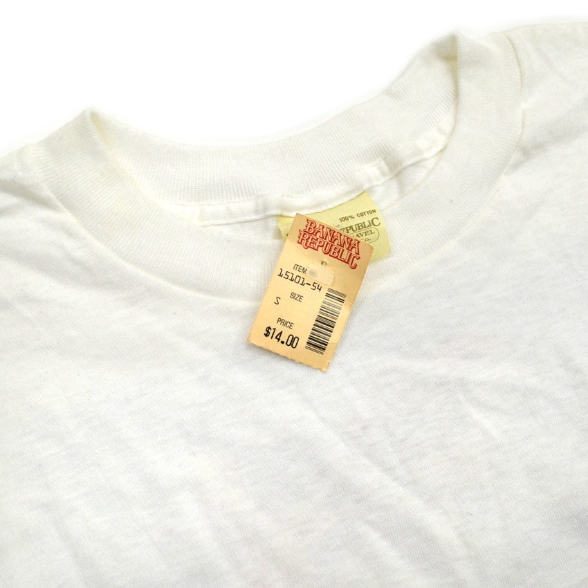 80's デッドストック BANANA REPUBLIC オールド バナリパ 動物プリント ポケット Tシャツ ... S