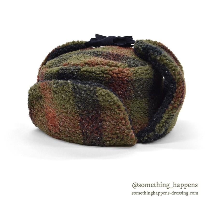 1990's LAKE OF THE ISLES PLAID FLEECE TRAPPER HAT ... L