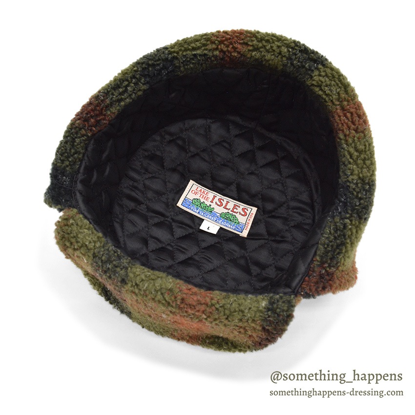 1990's LAKE OF THE ISLES PLAID FLEECE TRAPPER HAT ... L