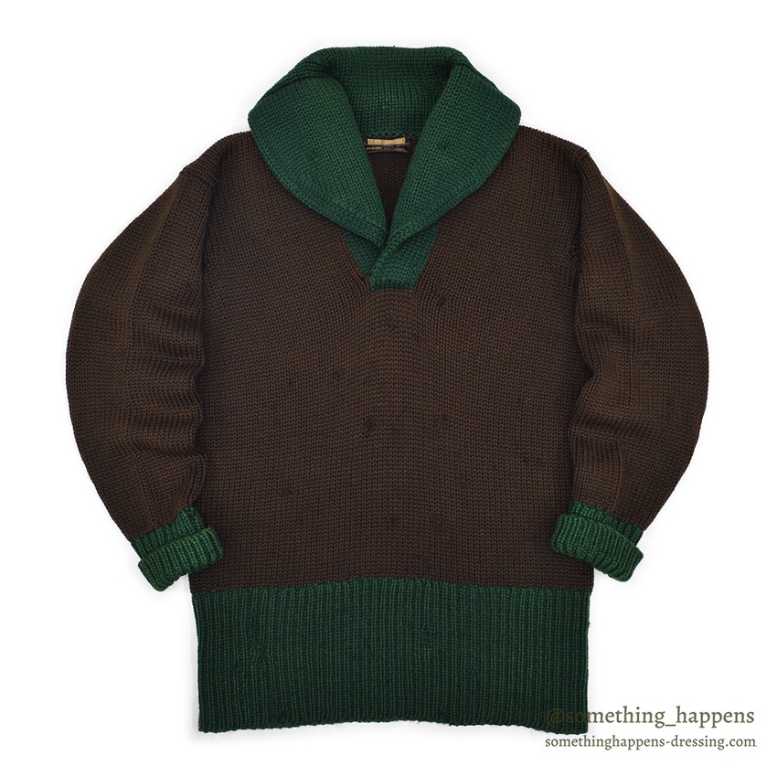 1930's Oakes Bros TWOTONE SHAWL COLLAR SWEATER NEW ARRIVALS