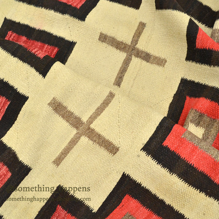 c.1930's NAVAJO RUG CROSS PATTERN 170cm×133cm Home Decor,SOLD SomethingHappens