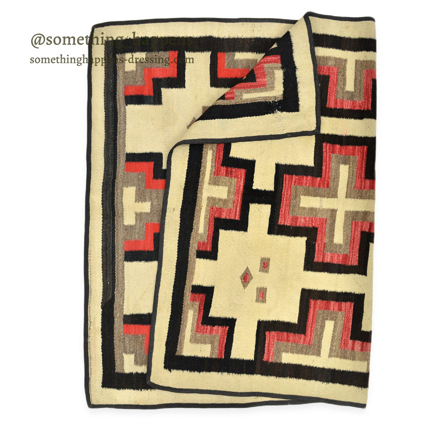 c.1930's NAVAJO RUG CROSS PATTERN 170cm×133cm Home Decor,SOLD SomethingHappens