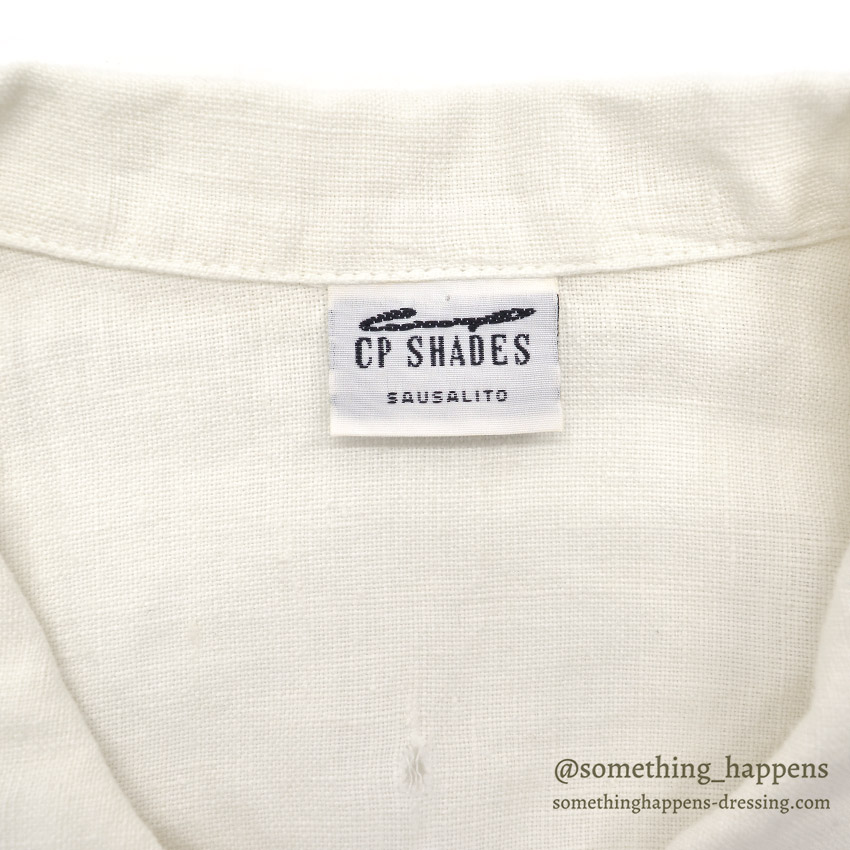 1990's CP SHADES LINEN WORK JACKET / WHITE ... M