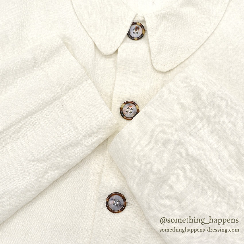1990's CP SHADES LINEN WORK JACKET / WHITE ... M
