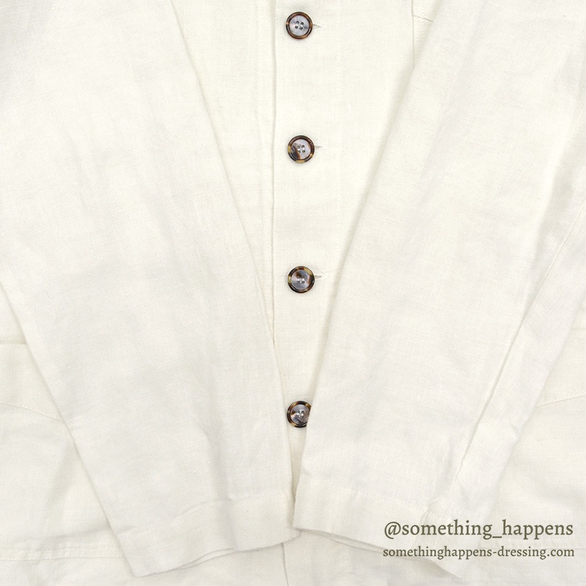 1990's CP SHADES LINEN WORK JACKET / WHITE ... M