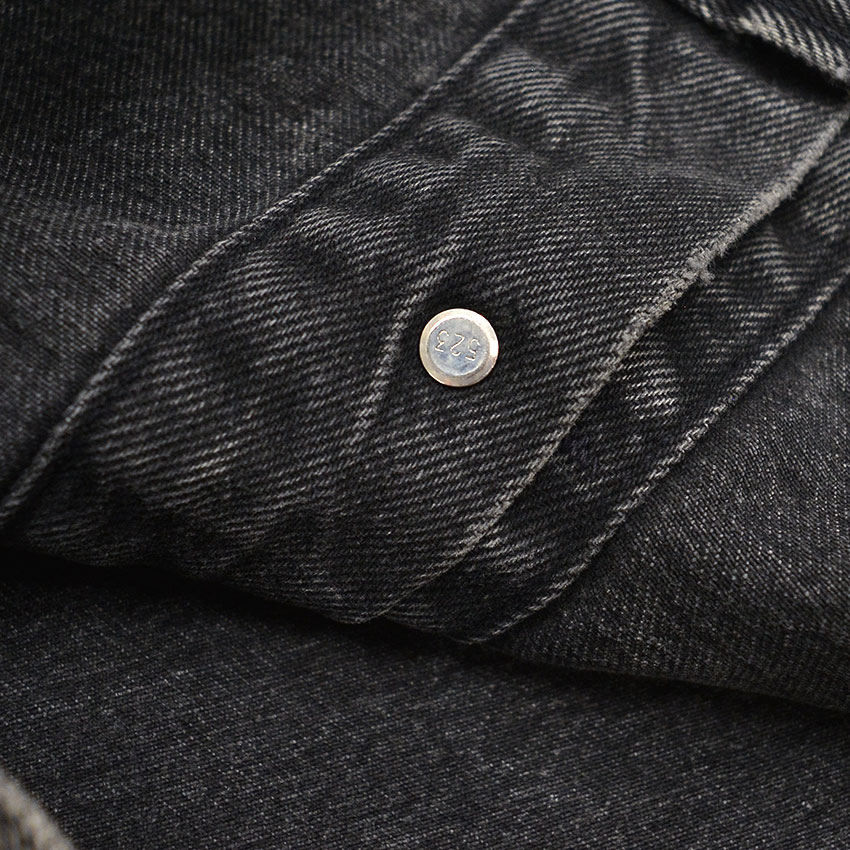 1980's Levi's 70507-0253 ACID WASH BLACK DENIM VEST / CHOPPED ... M