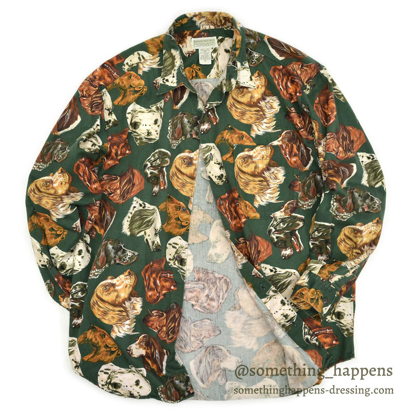 BANANA REPUBLIC SAFARI＆TRAVEL ネイティブ柄 1980's BANANA REPUBLIC SAFARI & TRAVEL DOG PRINT SHIRT  M