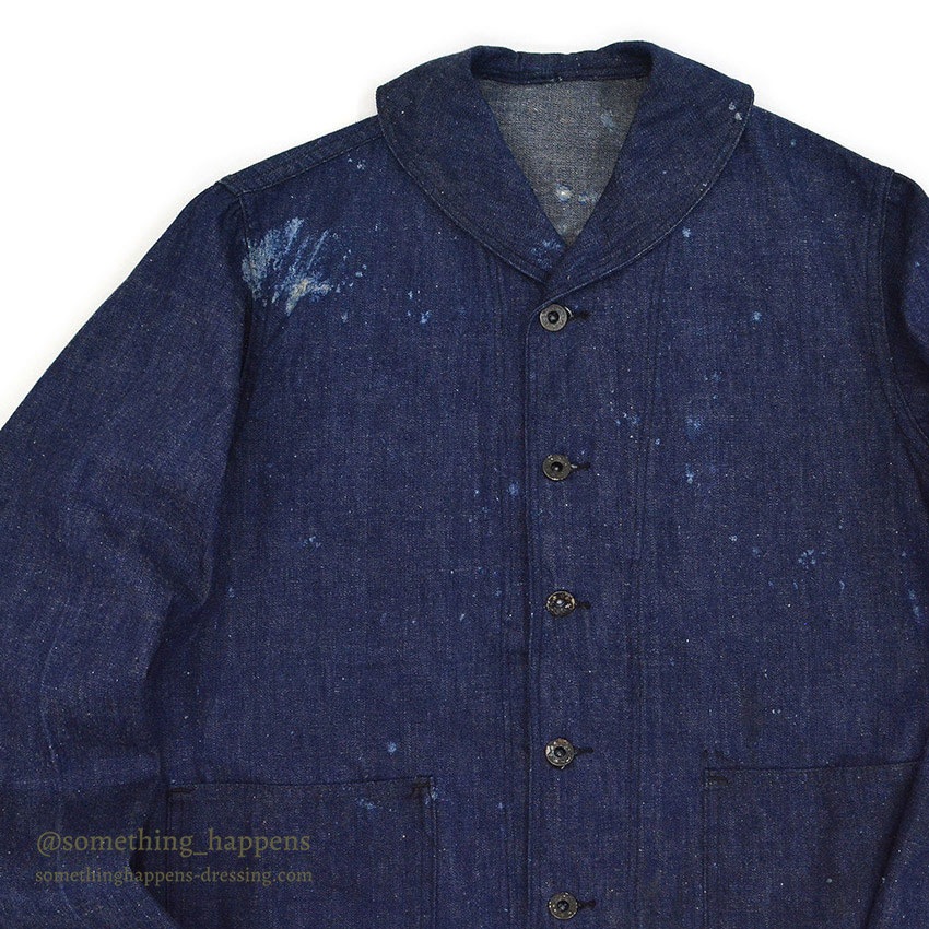 1940's U.S.NAVY WW2 SHAWL COLLAR DENIM JACKET / DARK AND DAMAGED ...