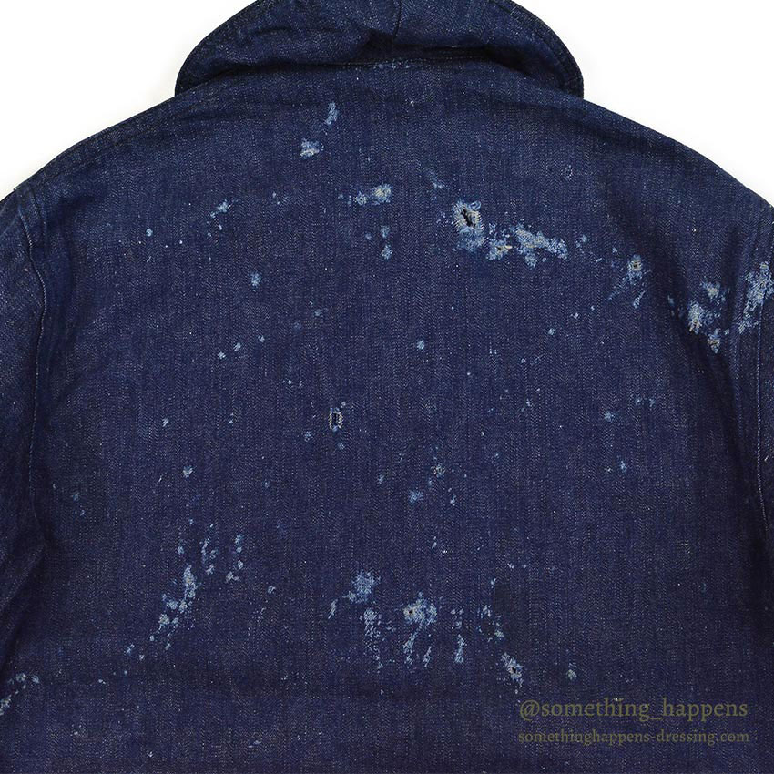 1940's U.S.NAVY WW2 SHAWL COLLAR DENIM JACKET / DARK AND DAMAGED ...