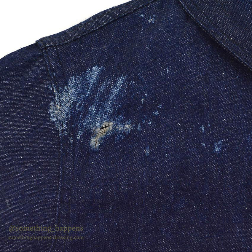 1940's U.S.NAVY WW2 SHAWL COLLAR DENIM JACKET / DARK AND DAMAGED ...